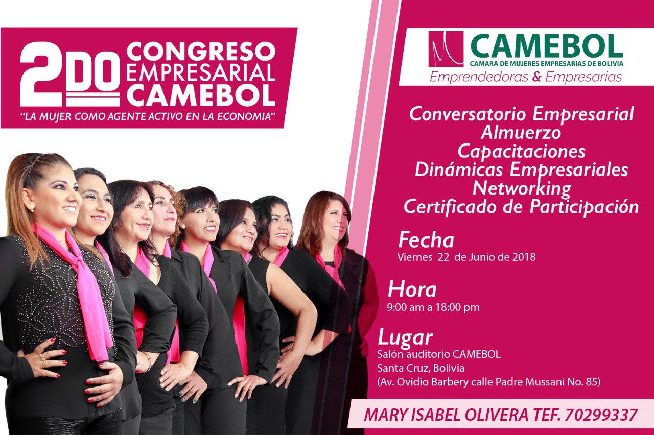 Se viene el 2o congreso de las Mujeres Empresarias de Bolivia