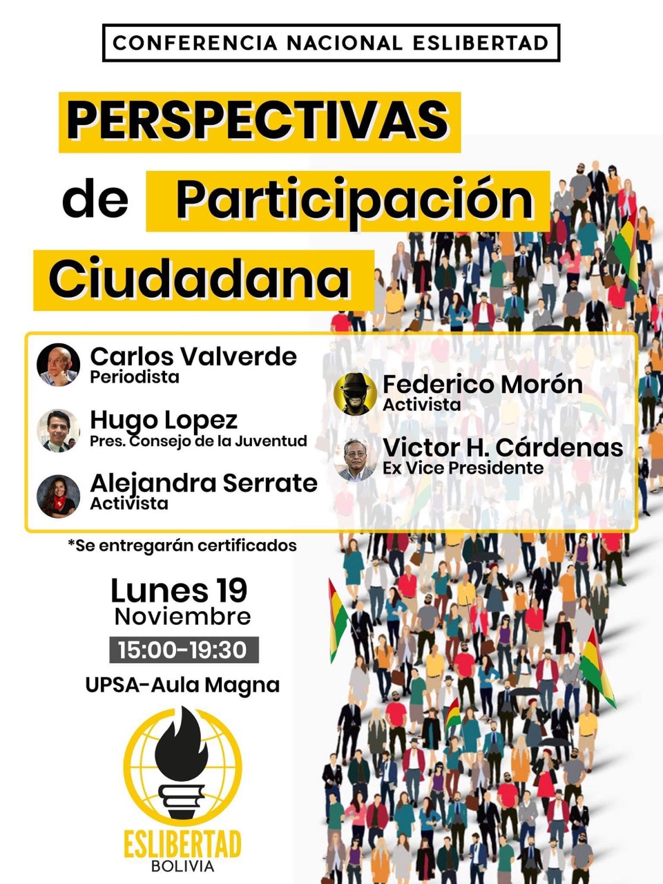 Exvicepresidente Cárdenas y periodista Valverde: conferencia sobre participación
