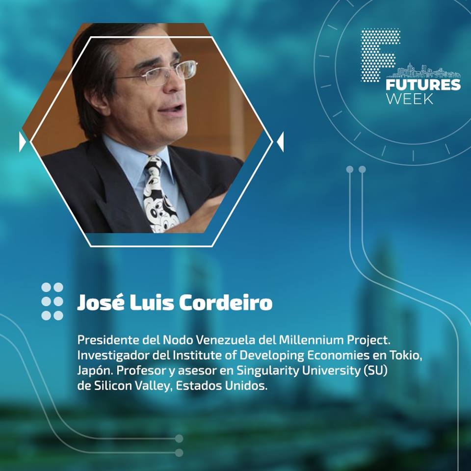 El experto Jose Luis Cordeiro estará presente en el #FutureWeeks