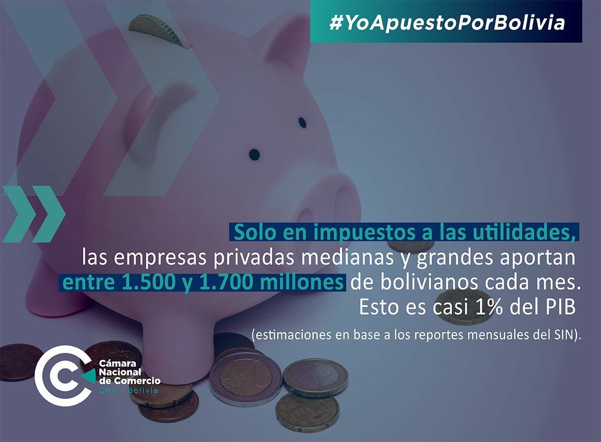 Sólo en impuestos las compañías privadas aportan 1700 millones de Bs mensuales al estado boliviano