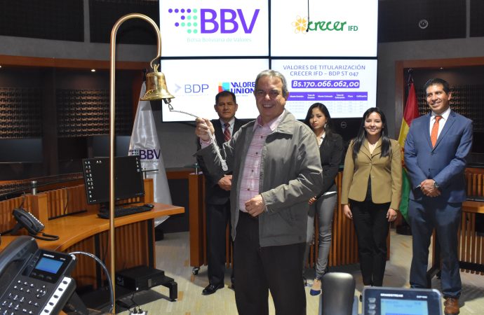 CRECER IFD coloca exitosamente valores a través de la Bolsa Electrónica SMARTBBV de la Bolsa Boliviana de Valores