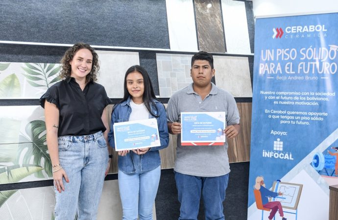 Cerabol entrega tres becas completas de formación técnica a estudiantes destacados.